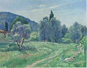 Henri Lebasque Prints Olive Trees in Afternoon at Cannes painting